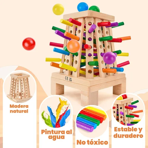 Miniatura 4 de Montessori - Juego de mesa para niños de 4 a 6 años, juego de dados de palitos de madera piramidal, educativo de matemáticas, juguete de habilidades