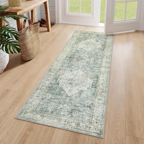 Miniatura 10 de LIVEBOX Alfombra lavable de 5 x 7 pies, para sala de estar, dormitorio, antideslizante, estilo bohemio, para interiores, para comedor, oficina