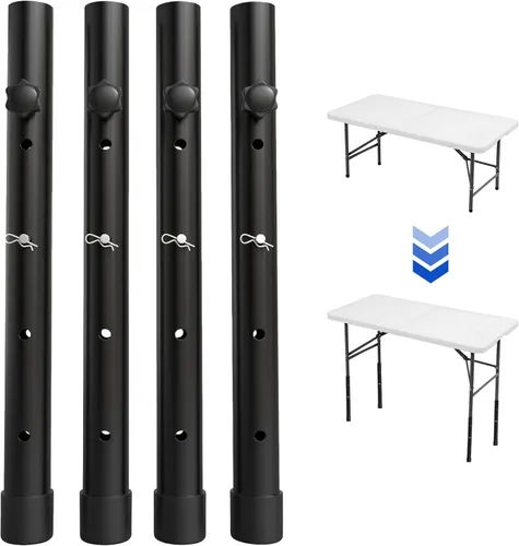 Miniatura 9 de ZhouDaShu Extensores de patas de mesa para mesas plegables, extensiones de patas de mesa para patas dobladas y rectas, elevadores de patas de mesa