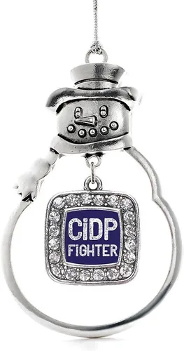 Miniatura 95 de Inspired Silver - Adorno de rodillo de reina - Adorno cuadrado de plata con muñeco de nieve con joyas de circonita cúbica