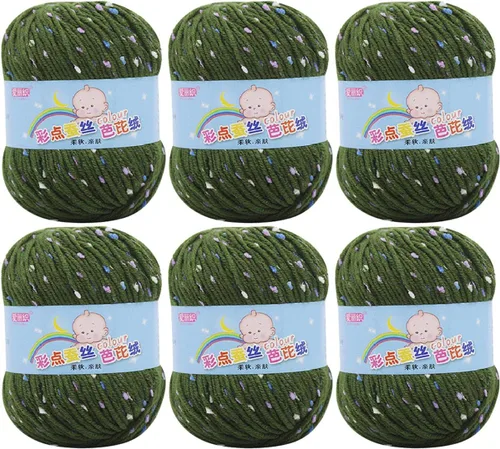 Miniatura 16 de Paquete de 6 hilos de ganchillo de algodón colorido para tejer suéter súper suave para mantas de bebé y ropa, sombrero, bufanda, 10.58 oz