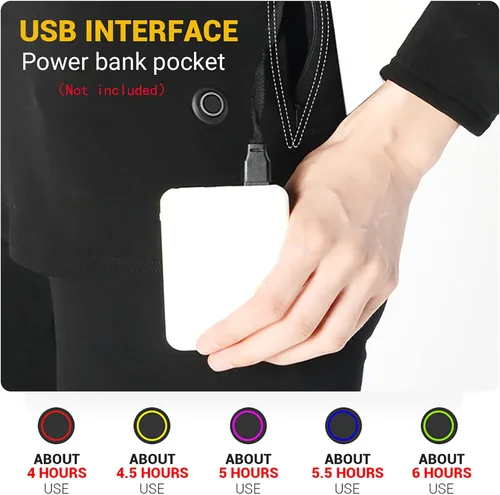 Miniatura 5 de Conjunto de ropa interior térmica eléctrica con forro polar, traje térmico para hombre, control de aplicación de invierno, temperatura, pantalones