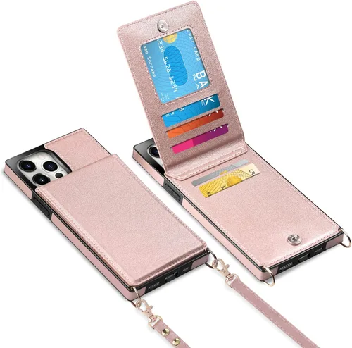 Miniatura 43 de Vofolen Funda para iPhone 11 con tarjetero con bloqueo RFID, correa ajustable, cierre magnético, resistente, a prueba de golpes, funda protectora