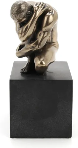 Miniatura 2 de Veronese Design Estatuilla masculina llorona desnuda de 4 3/8 pulgadas de alto en zócalo de resina fundida en frío, escultura de arte corporal