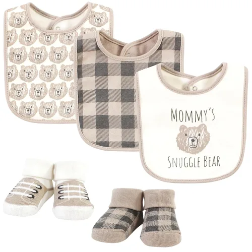 Miniatura 42 de Hudson Baby Conjunto de babero y calcetines unisex de algodón para bebé, Tamaño único Chica Calabaza