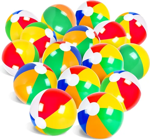 Coopay Paquete de 50/100 bolas inflables de playa clásicas de arco iris, para piscina, decoración de fiesta de playa, juegos de agua de verano,