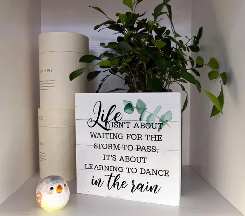 Miniatura 4 de Letreros de madera inspiradores, caja de madera, decoración de escritorio, letrero positivo para decoración del hogar, regalo de motivo, Life isn't