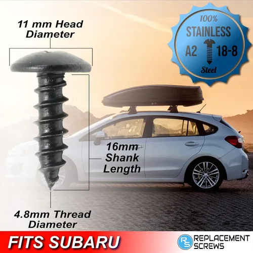 Miniatura 2 de ReplacementScrews Tornillos de placa de matrícula compatibles con Subaru, delanteros o traseros, óxido negro, acero inoxidable de grado 18-8/304, se