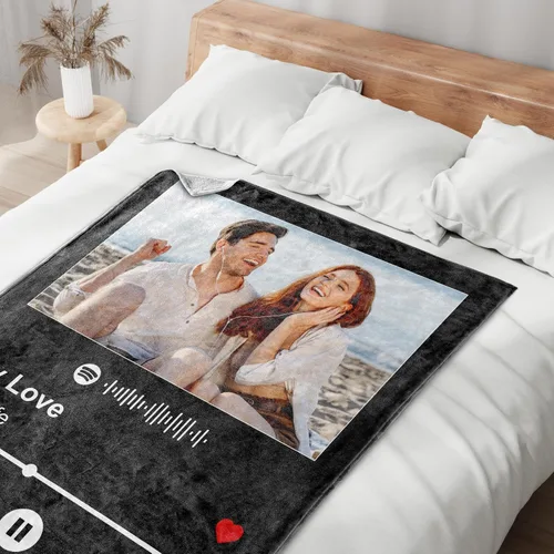 Miniatura 3 de Manta personalizada con imagen, regalos personalizados para novio, novia, regalos conmemorativos de aniversario para él, su pareja, regalos
