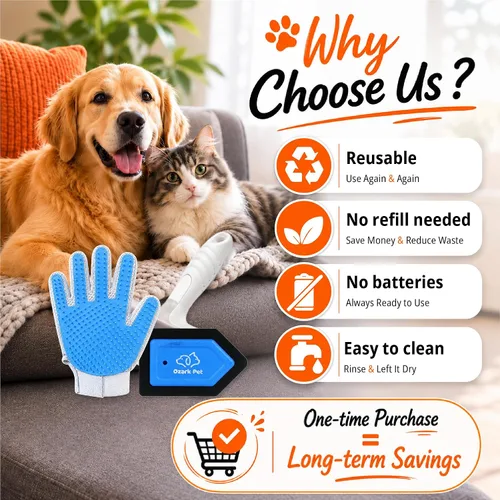Miniatura 4 de Pet Hair Removal for Home & Car 3-in-1 – Reusable Dog & Cat Removal Kit with Pet Tool, Glove, Mini Detail Cleaning & Furniture Hair Remover for