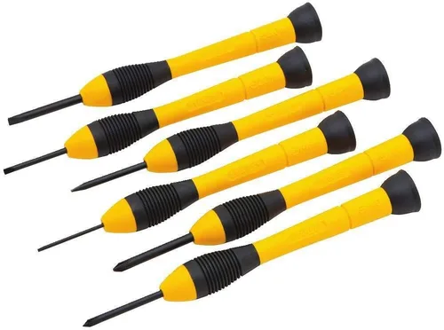 Miniatura 2 de Stanley Tools - Juego de destornilladores de precisión de 6 piezas, negro/amarillo