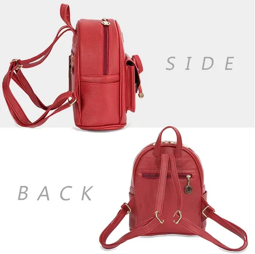 Miniatura 2 de Bonita mochila de piel con lazo para mujer