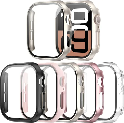 Miniatura 15 de Paquete de 16 fundas rígidas de PC para Apple Watch de 38 mm Series 3 2 con protector de pantalla de vidrio templado, cubierta protectora
