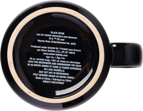 Miniatura 4 de Silver Buffalo - Taza de café de cerámica estilo cámper de Black Adam de DC Comics, 20 onzas DC Comics Negro Adam Lightning Bolt
