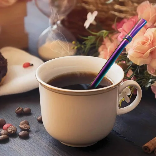 Miniatura 7 de Cuchara de filtro de paja de acero inoxidable, Yerba Mate Bombilla, colador de té de hojas sueltas, pajita de té para beber café, cóctel, paquete