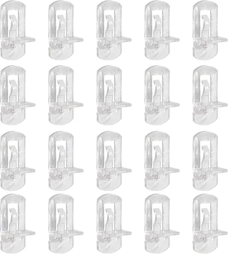 20 clavijas de bloqueo de plástico transparente de 0.315 pulgadas, pasadores de soporte de estante autobloqueantes, agujeros de 0.315 in de