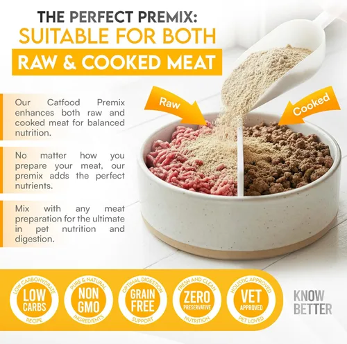 Miniatura 2 de Know Better Mezcla Premium de Receta de Pollo para Comida Cruda o Cocida para Gatos - Suministros Naturales Mezcla de Comida con Taurina para Gatos