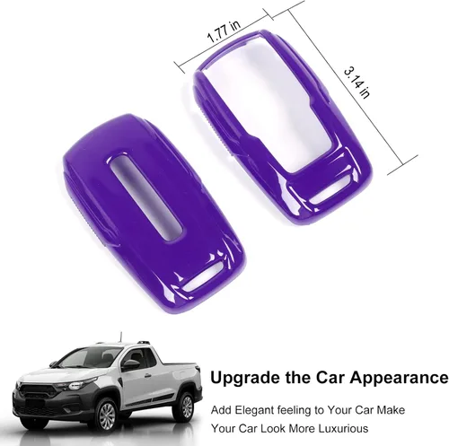 Miniatura 2 de RT-TCZ Funda para Llavero Estuche Cubierta Bolsa Porta Llaves Carcasa de Protección Accesorios para Dodge RAM 2018-2022, Morado