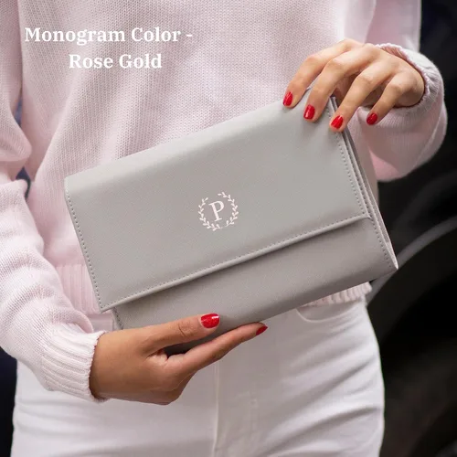 Miniatura 2 de Joyero de viaje personalizado con inicial, regalos personalizados con monograma para mujeres, regalos de propuesta de dama de honor, organizador