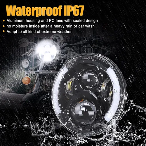 Miniatura 5 de Faros Delanteros LED de 7 Pulgadas con Aprobación DOT para Proyector Daymaker 2880lm Chip CREE & Philips para Harley Davidson, Faro-2