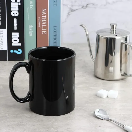 Miniatura 5 de harebe Taza de Café Extra Grande de 22 OZ, Taza de Té Gigante de Cerámica Lisa Boss, Gran Capacidad y Asa para Papá Hombres, Negro