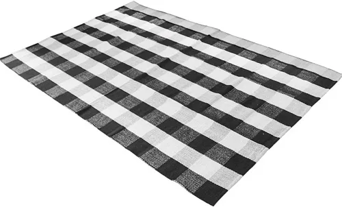 Miniatura 15 de Levinis - Alfombras de pasillo de cocina - Negras y blancas, cojín de sofá de celosía retro y alfombra de área - Alfombras lavables, tejidas a mano