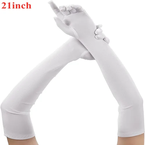 Miniatura 2 de Guantes blancos largos de los años 20 para mujer, guantes de noche de ópera, guantes de satén, guantes de novia para mujeres, bodas