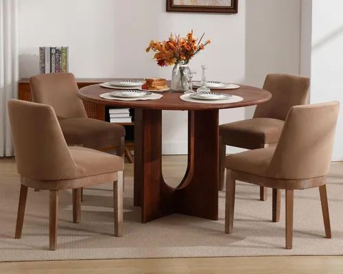 Miniatura 10 de VESCASA Sillas de comedor tapizadas de 18 pulgadas de ancho con respaldo acolchado de 13 pulgadas de alto, sillas de comedor de granja con patas