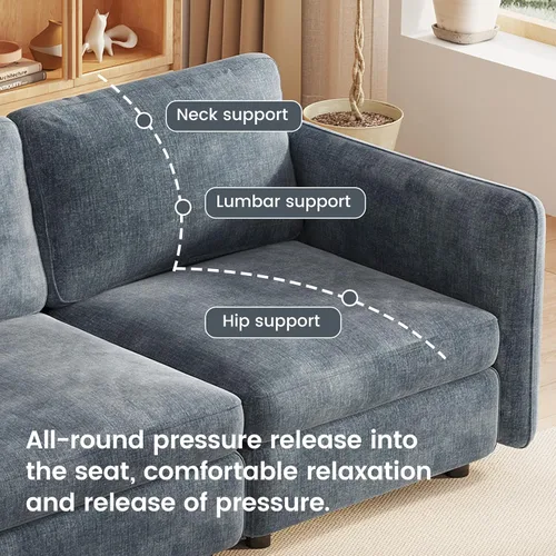 Miniatura 6 de Guyii Sofá Loveseat grande de 2 piezas, moderno asiento doble con cojines profundos, sofá convertible de 2 plazas para sala de estar, espacio