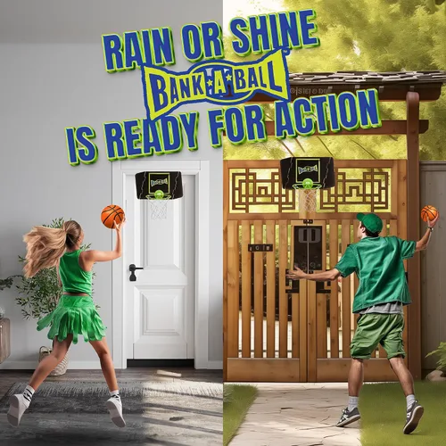 Miniatura 5 de Mini aro de baloncesto para adultos o niños, juego de juego ajustable portátil para interiores con bola, aro sobre la puerta con tablero ajustable