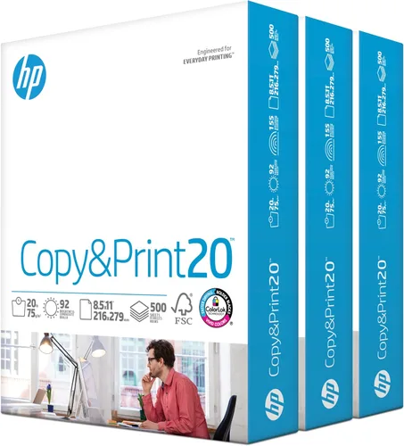 Miniatura 7 de Papeles para impresora HP Papel de 8.5 x 11 Copia e impresión 20 lb Paquete de 6 - 2,400 hojas Brillo 92 Fabricado en Estados Unidos