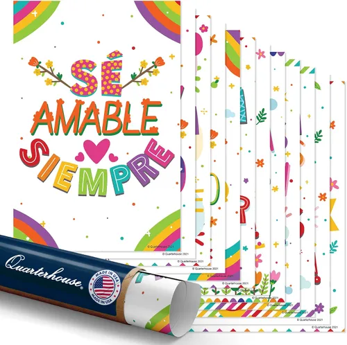 Miniatura 12 de Quarterhouse Paquete de 10 carteles motivacionales en español (ilustrados), materiales de aprendizaje en el aula de español para estudiantes