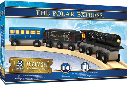 Miniatura 4 de MasterPieces The Polar Express Train – Juego de Motor y Furgón de Cola de Madera Edición de Coleccionista de 2 Piezas – Conexión Magnética