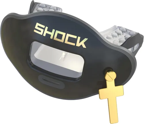 Miniatura 18 de Shock Doctor Protector de labios, protector bucal para adultos y jóvenes con correa, boquilla de fútbol transpirable de apertura ancha para jóvenes