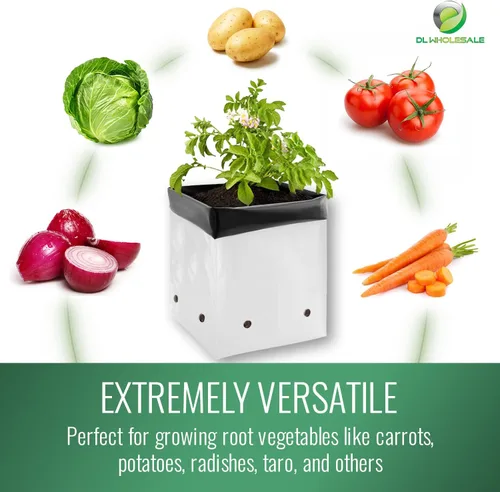 Miniatura 3 de DL Wholesale Grow 1 bolsas de cultivo de plantas para plantar, bolsa de plástico para plantas, macetas de vivero para flores, verduras, hierbas, 1/2