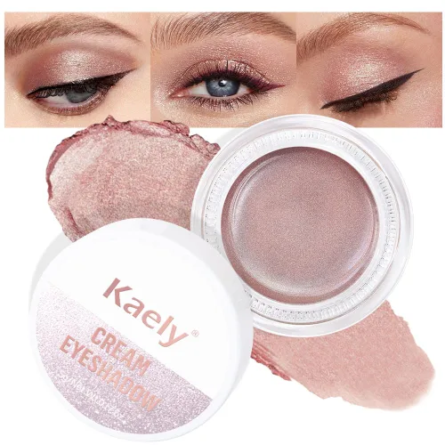 Miniatura 14 de evpct Paleta de maquillaje en pote de sombra de ojos en crema única para mujeres mayores, sombra de ojos de champán con shimmer, glitter metálico