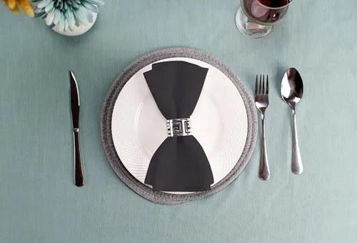 Miniatura 8 de GEFEII Servilletas de tela de poliéster sólido de 18 x 18 pulgadas para cocina, mantel rectangular cuadrado redondo para bodas, fiestas