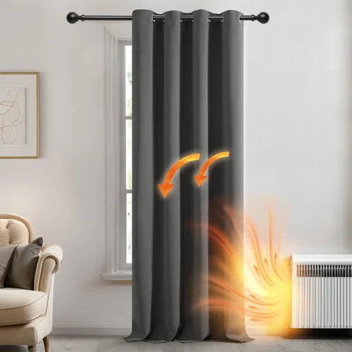 Miniatura 7 de Deconovo Cortina opaca, para oscurecer la habitación Gris claro