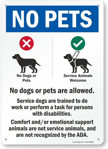 Miniatura 10 de SmartSign Paquete de 4 etiquetas adhesivas de animales de apoyo emocional de 7 x 5 pulgadas con símbolos de perro, poliéster laminado de 5 mil