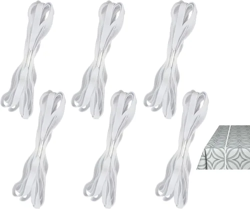 Miniatura 9 de Bandas elásticas para mantel de mesa, 10 unidades, color negro, elástico, resistente al viento, para sujetar el mantel para exteriores, cocina