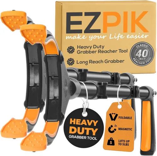 EZPIK Herramienta de agarre plegable clásica de 40 pulgadas para ancianos + imanes, alcanzador para discapacitados y personas mayores, agarradores