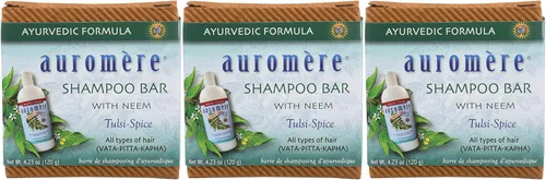 Miniatura 10 de Auromere Barra de champú ayurvédica, ecológica, hecha a mano, vegana, libre de crueldad, natural, sin OMG, todo en una barra para jabón y champú