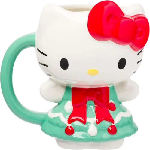 Miniatura 24 de Silver Buffalo Sanrio - Taza de cerámica esculpida en 3D con diseño de esqueleto de Hello Kitty para Halloween, 20 onzas Disfraz de esqueleto
