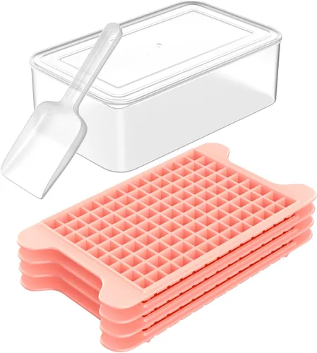 Miniatura 8 de Mini Ice Cube Tray for Freezer: FDDBI Small Ice Trays for Freezer with Bin - 117×4PCS Easy Release Nugget Ice Tray - Crushed Ice Tray with Container