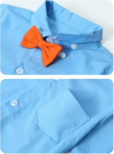 Miniatura 5 de A&J DESIGN Conjunto de ropa formal para niños pequeños con tirantes y tirantes