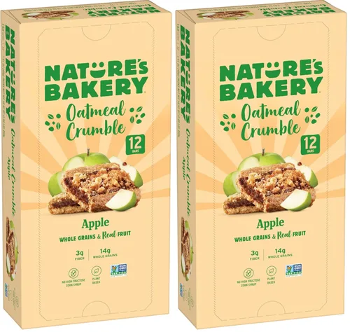 Miniatura 9 de Nature's Bakery Barras de desmoronamiento de avena, manzana, fruta real, veganas, sin OMG, barra de desayuno, 1 caja con 6 paquetes, 6
