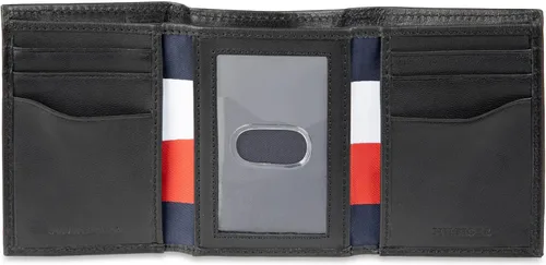 Miniatura 28 de Tommy Hilfiger - Cartera para hombre, triple pliegue, delgada, incluye ventana de identificación y tarjetero para tarjetas de crédito