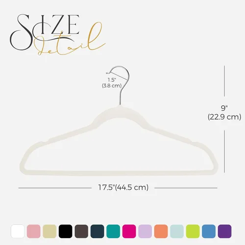 Miniatura 7 de HOUSE DAY Perchas de Terciopelo Premium Antideslizantes de Fieltro Flocado Perchas Resistentes de Servicio Pesado Duraderas para Abrigos y Trajes