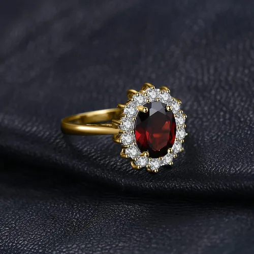 Miniatura 4 de JewelryPalace - Anillos de compromisoaniversario estilo princesa Diana Kate Middleton, con piedra natal de zafiro y halo pmujer, 14 quilates