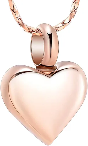 Imrsanl Collar de urna de cremación de corazón pequeño para cenizas de acero inoxidable colgante de ceniza conmemorativa de joyería de recuerdo